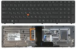 Клавиатура для ноутбука HP EliteBook (8560W) с подсветкой (Light), с указателем (Point Stick), Черный Gray, (Серый фрейм) RU