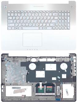 Клавиатура для ноутбука Asus (N750) Silver, с подсветкой (Light), (Silver TopCase), RU
