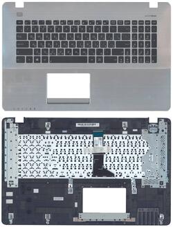 Клавиатура для ноутбука Asus (X750LN) Black, (Silver TopCase), RU
