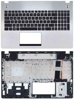 Клавиатура для ноутбука Asus (N56, N56V) Black, (Silver TopCase), RU