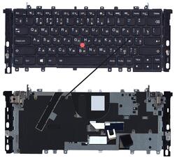 Клавиатура для ноутбука Lenovo ThinkPad (Yoga S1) с подсветкой (Light), с указателем (Point Stick),  и креплениями, Black, Черный фрейм, RU