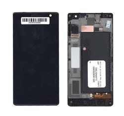Матрица с тачскрином для Nokia Lumia 730 Dual черный с рамкой