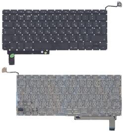 Клавиатура для ноутбука Apple MacBook Pro (A1286) (2011, 2012 года) с подсветкой (Light), Black, (Без фрейма), с (SD), Русский (вертикальный энтер)