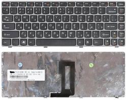 Клавиатура для ноутбука Lenovo IdeaPad (Z450, Z460, Z460A, Z460G) Black, (Серый фрейм), RU