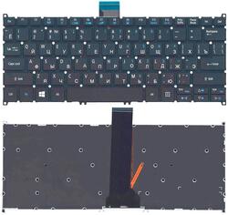 Клавиатура для ноутбука Acer Aspire V5-122, V5-122P, V5-171, V5-132P, V3-331, V3-371, V3-372, E3-111, E3-112, S5-391 с подсветкой (Light), Black, (Без фрейма), RU