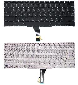 Клавиатура для ноутбука Apple MacBook Air 2011+ A1370 (2010, 2011 года), A1465 (2012, 2013, 2014, 2015 года) с подсветкой (Light) Black, (Без фрейма), Русский (горизонтальный энтер)