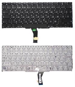 Клавиатура для ноутбука Apple MacBook Air 2011+ A1370 (2010, 2011 года), A1465 (2012, 2013, 2014, 2015 года) с подсветкой (Light) Black, (Оригинальная), (Без фрейма), Русский (вертикальный энтер)