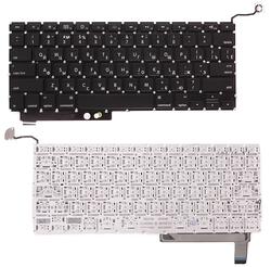 Клавиатура Apple MacBook Pro (A1286) (2011, 2012 года) с подсветкой (Light), Black, (Без фрейма), с (SD), Русский (горизонтальный энтер)