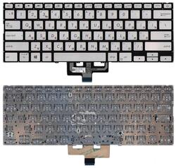 Клавиатура для ноутбука Asus ZenBook UX433FA с подсветкой (Light), Серебряный, (Без фрейма) RU