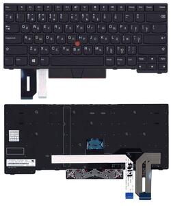 Клавиатура для ноутбука Lenovo ThinkPad E480 с указателем (Point Stick), Black, (Черный фрейм), RU