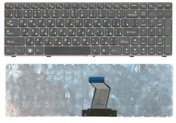 Клавиатура для ноутбука Lenovo IdeaPad (B570) Black, (Бронзовый фрейм) RU