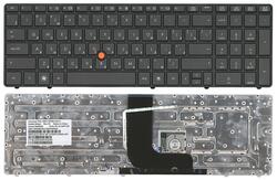 Клавиатура для ноутбука HP EliteBook (8560W) с указателем (Point Stick), Черный Gray, (Серый фрейм) RU