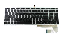 Клавиатура для ноутбука HP EliteBook 850 G5 с подсветкой (Light), Black, (Grey Frame) RU